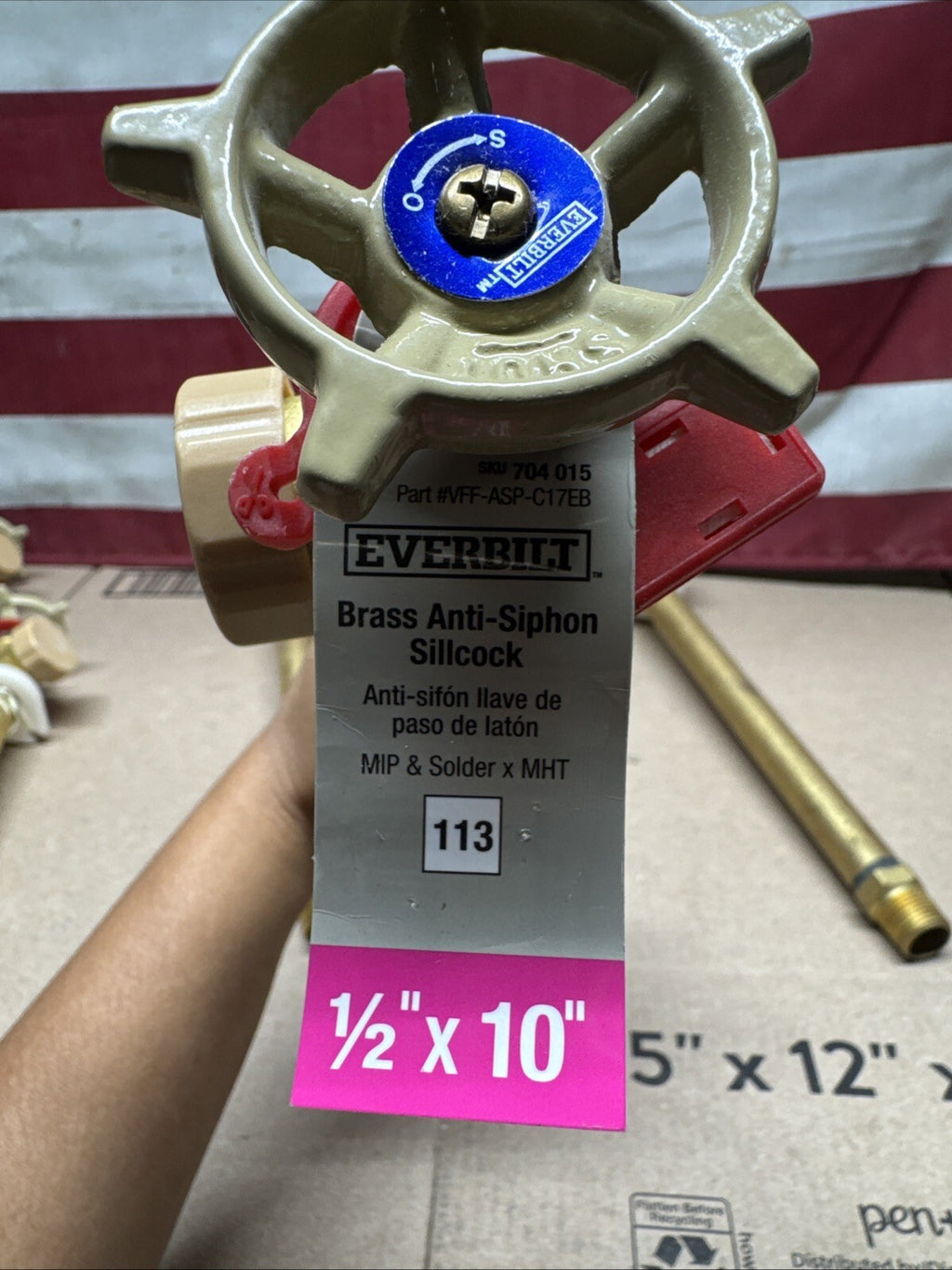 5PK EVERBILT 1/2 in x 10in. Anti-Siphon Sillcock Valve - Brass VFF-ASP-C17EB NEW