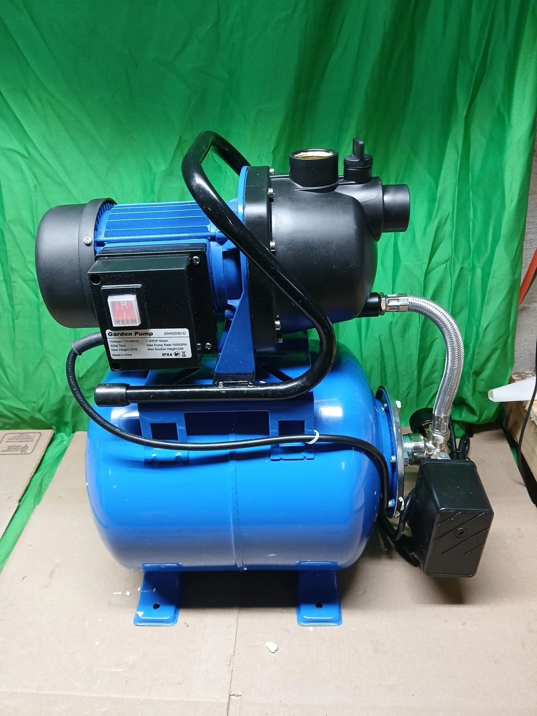 1.6HP Shallow Well Pump with Pressure Tank Automatic Water Booster for Home