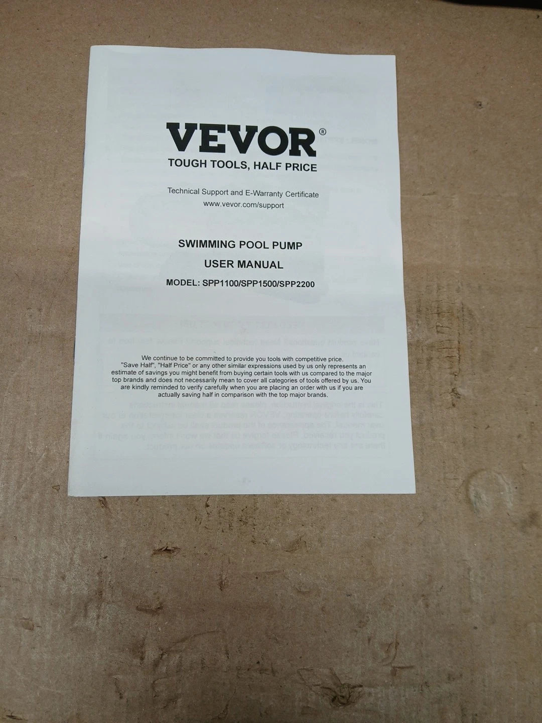 VEVOR Above Ground Pool Pump, 2 HP, 135 GPM Max Flow Single Speed Swimming Pool