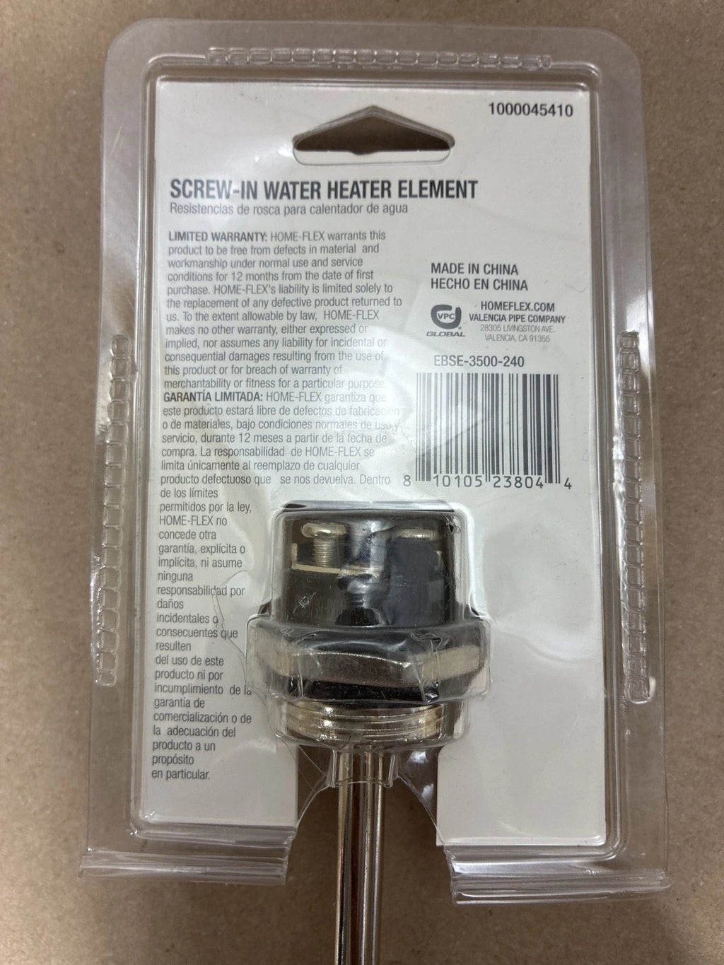 A LOT OF 4 SCREW-IN WATER HEATER ELEMENTELECTRIC 3500W-240V / HWD OPEN BOX