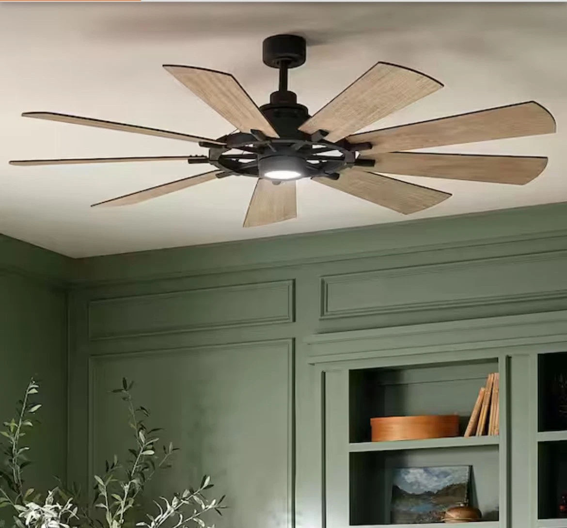 Kichler Gentry 300265WZC 65" 9 Blade Indoor/Outdoor Ceiling Fan - Weathered Zinc