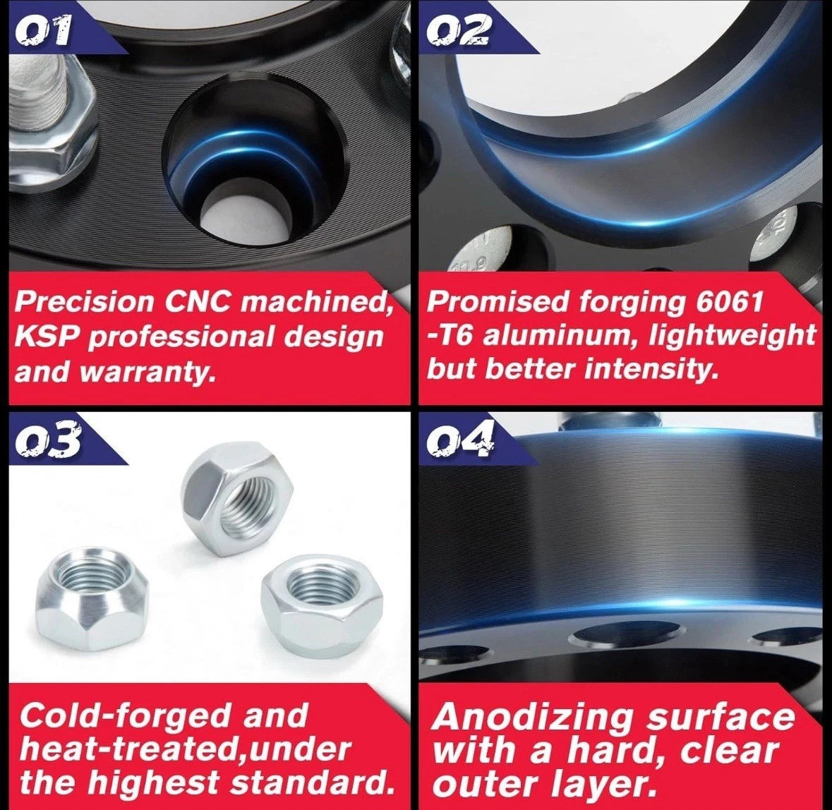 KSP 5x114.3 Wheel Spacers for Compass Fusion Escape, 1" (25mm) Hubcentric Spacer