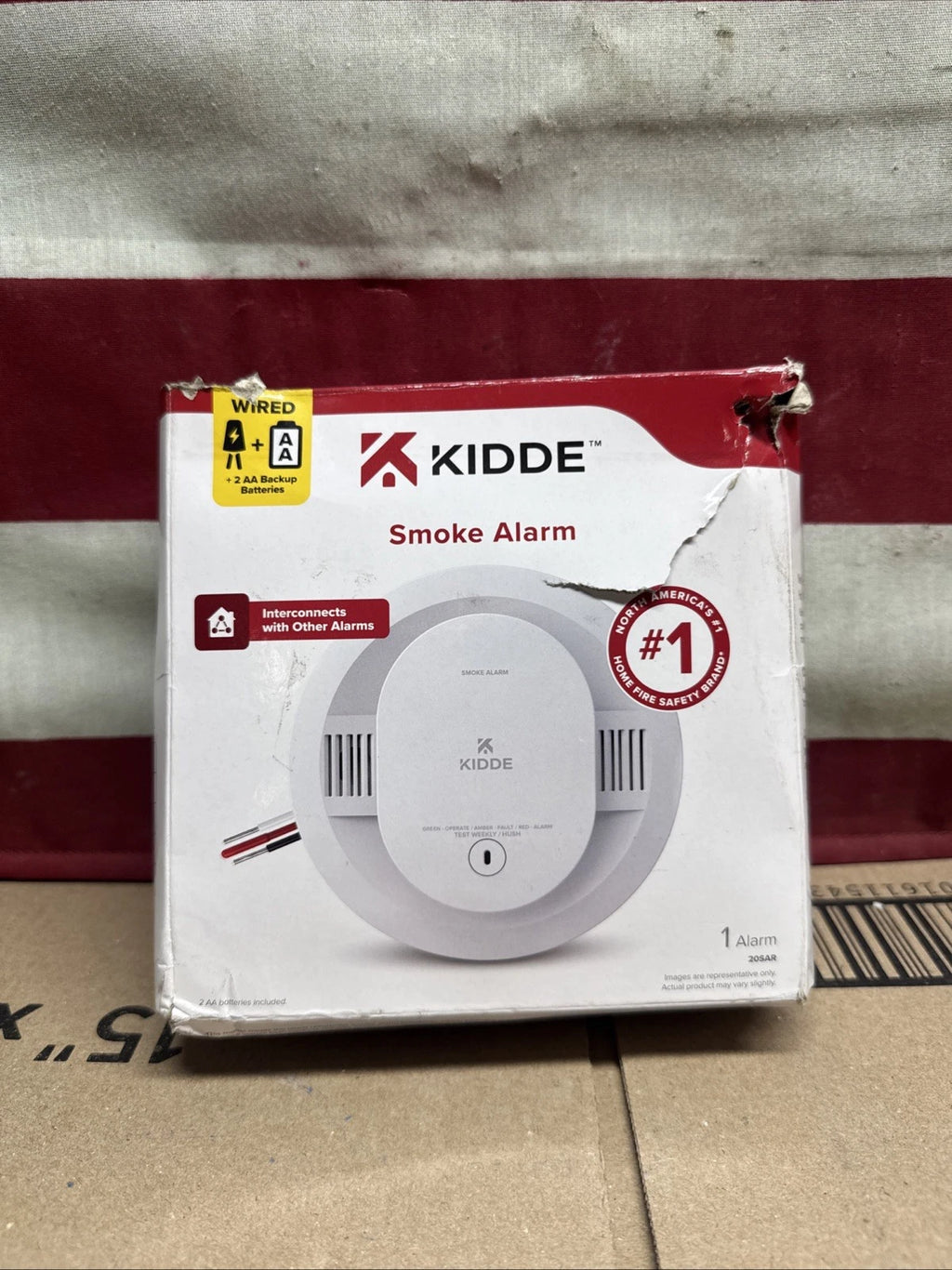 Kidde Detect 20SAR Interconnected Hardwired Smoke Alarm Backup Battery. OPEN BOX
