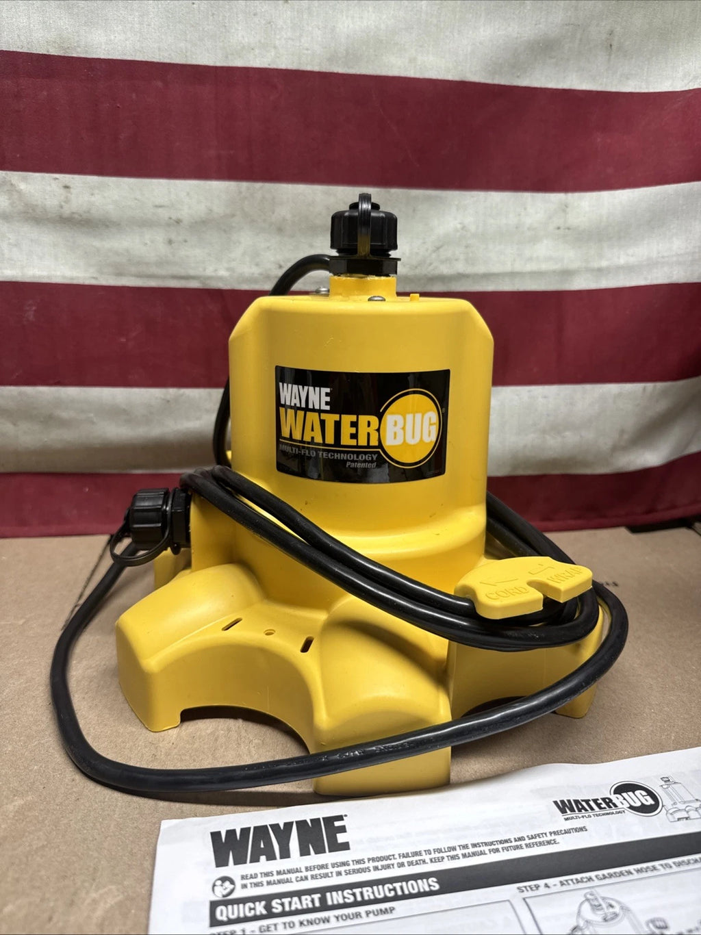 Wayne 1/6 HP WaterBUG Submersible Utility Pump with Multi-Flo Technology USED./