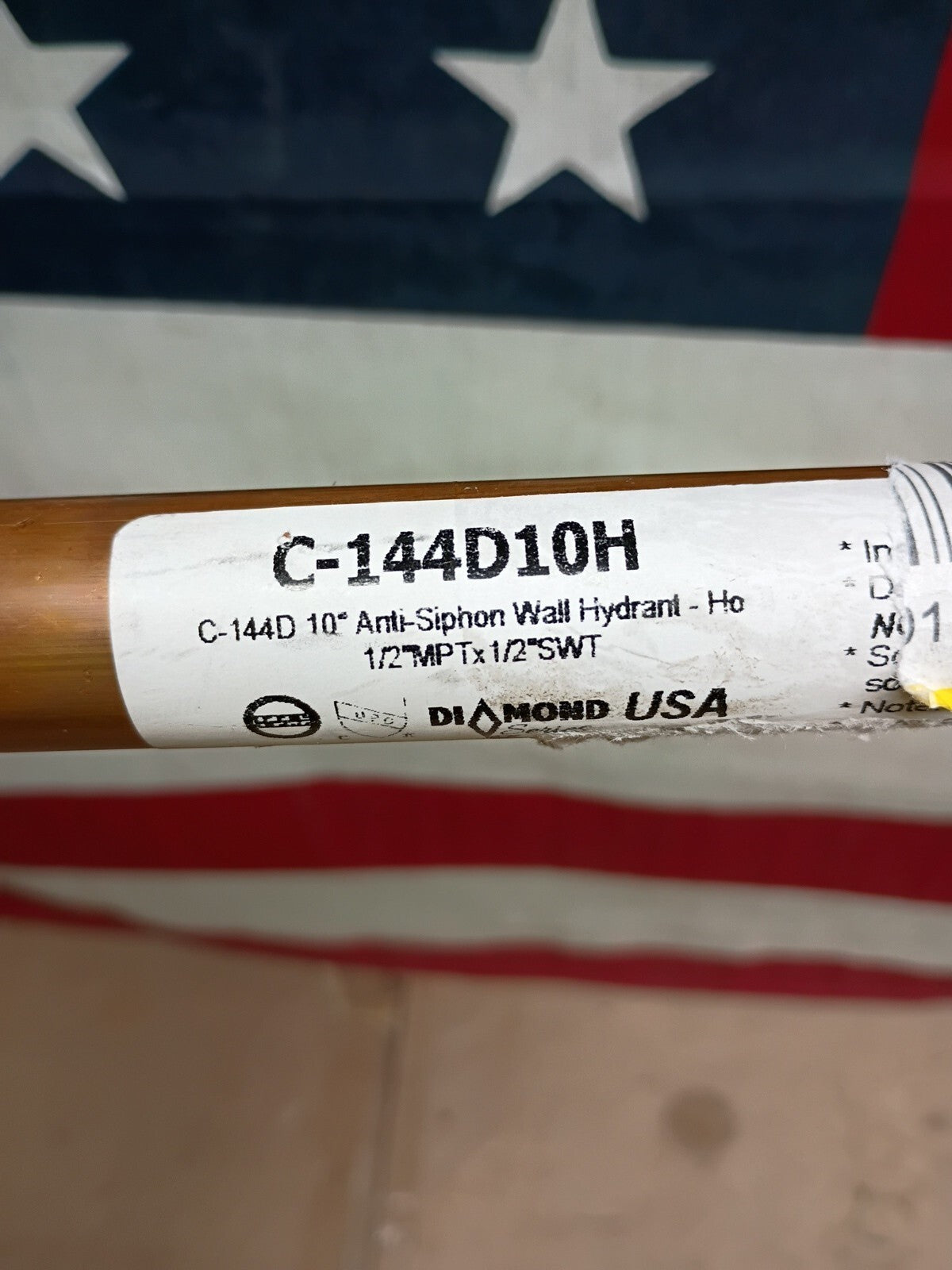 C-144D10H 10" Anti Siphon Wall Hydrant 1/2" MPT or SWT , Open Box,