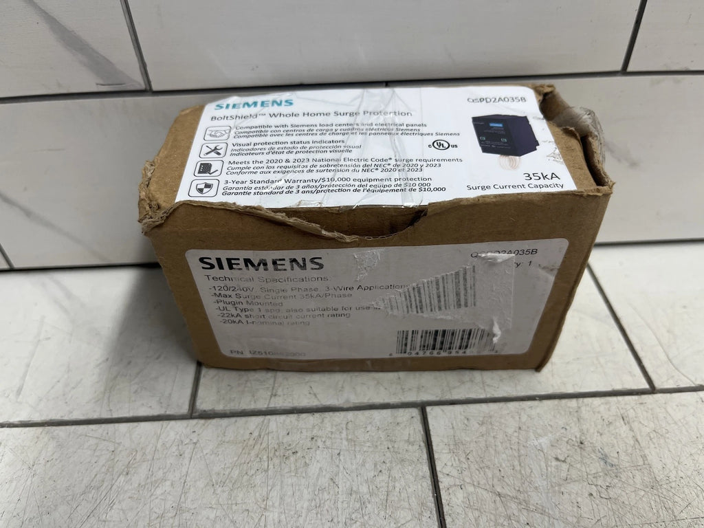 Siemens Boltshield 2-Pole Plug-in Whole Home Surge Protection(QSPD2A035B) OB