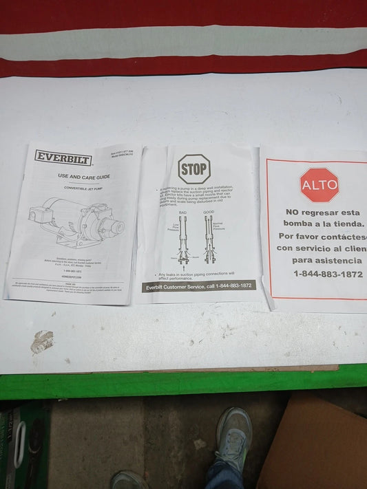 Everbilt 1 HP Professional Convertible Jet Pump. Read Description*PARTS ONLY*