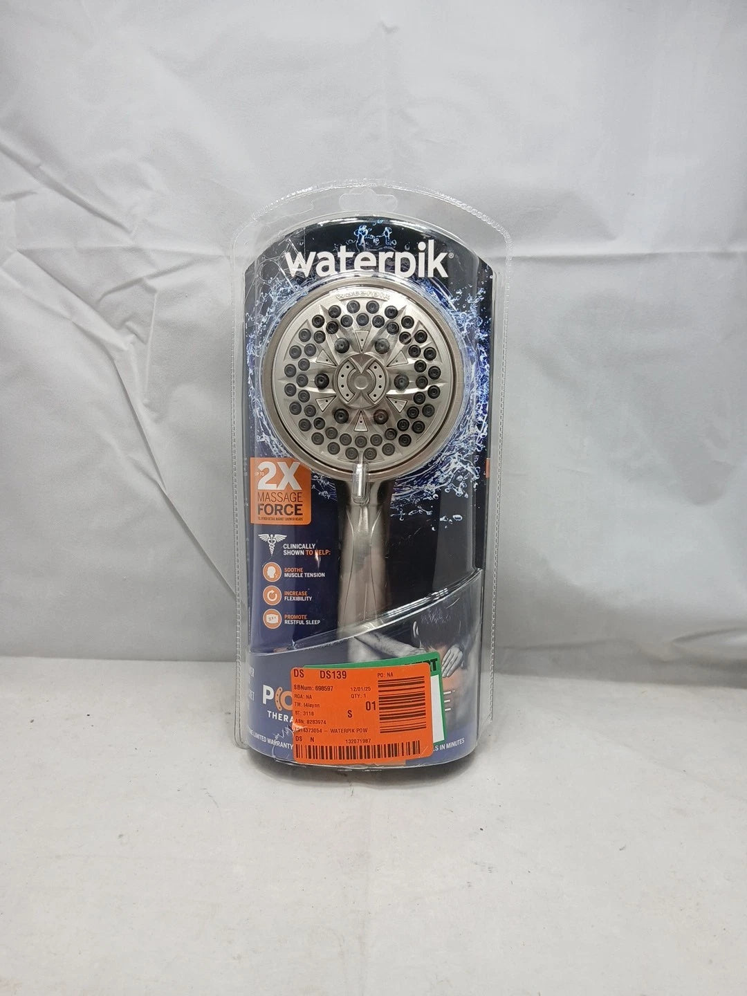 Waterpik PowerPulse Massage Hand Held Shower Head Brushed Nickel 7 Settings