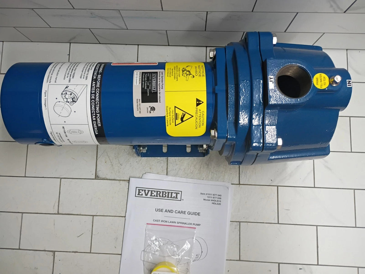 Everbilt HDLS15, 1-1/2 HP Cast Iron Lawn Irrigation Pump Open Box