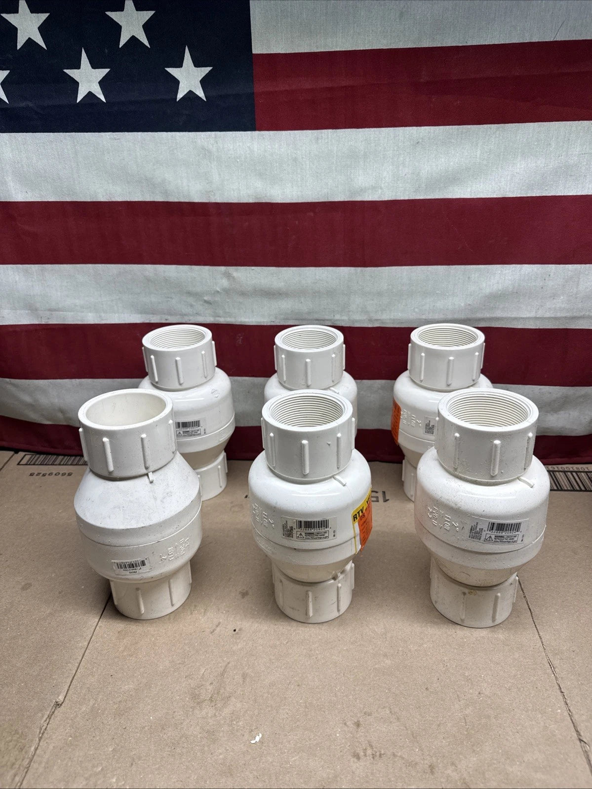 Lot Of 6 Everbilt 2 In. PVC FIP X FIP Sch. 40 Check Valve
