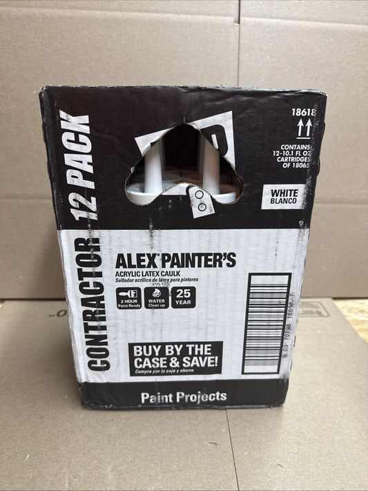 DAP All-Purpose Acrylic Latex Caulk 10.1 oz Waterproof Seal Paintable (12-Pack)