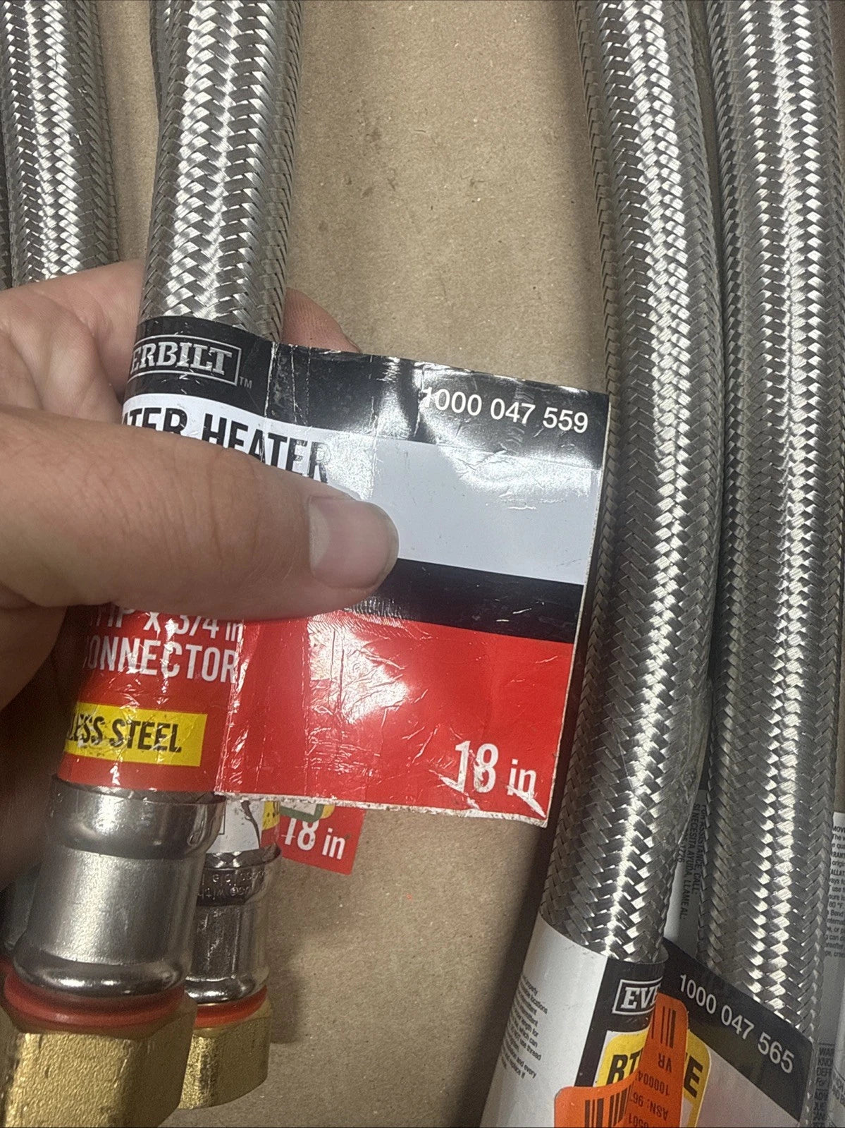 12 Pk Everbilt 3/4" FIP x 3/4" FIP Stainless Steel Water Heater Connectors READ