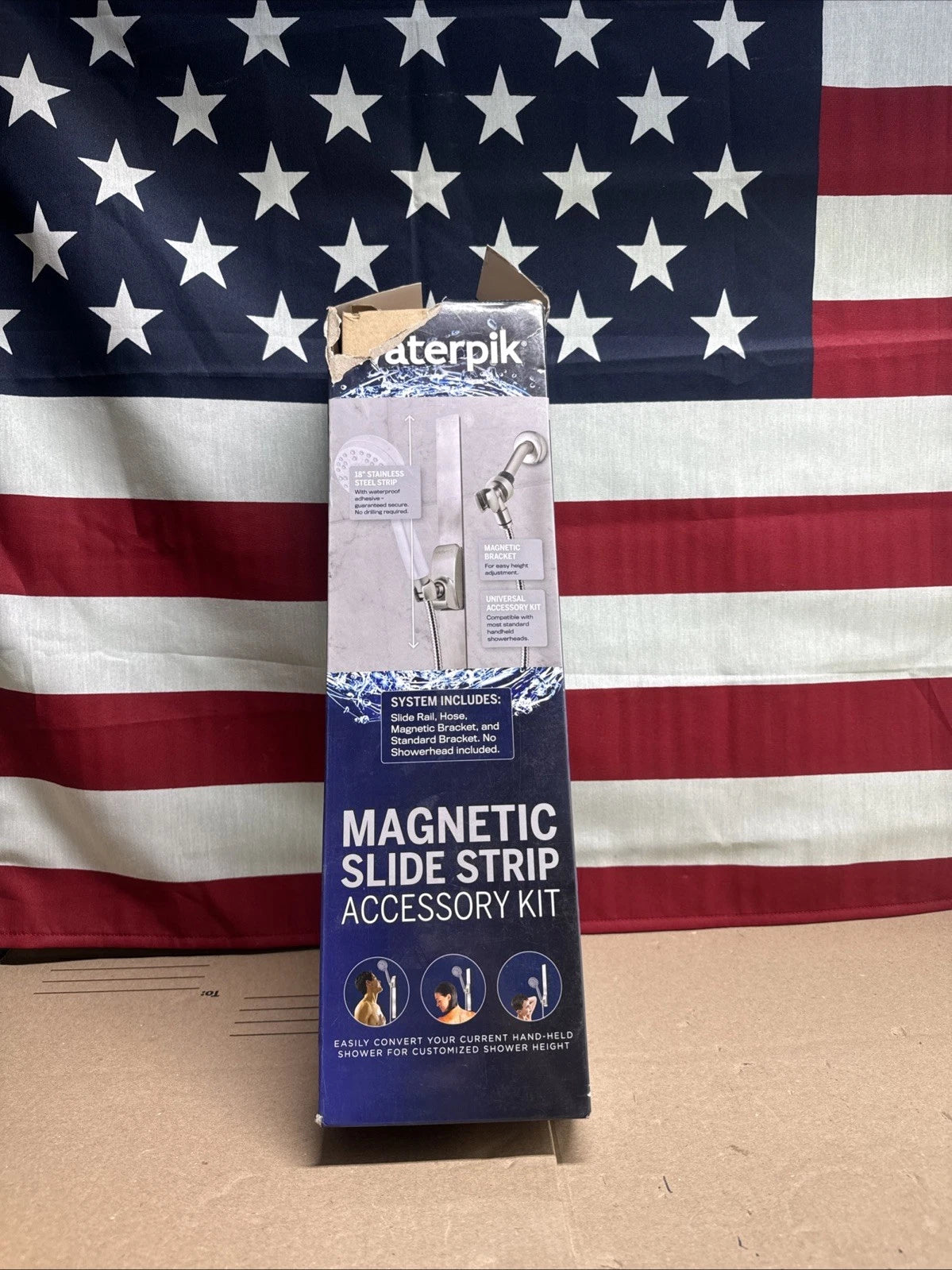 Waterpik 18 in. Magnetic Shower Slide Strip Accessory Kit in Brushed Nickel