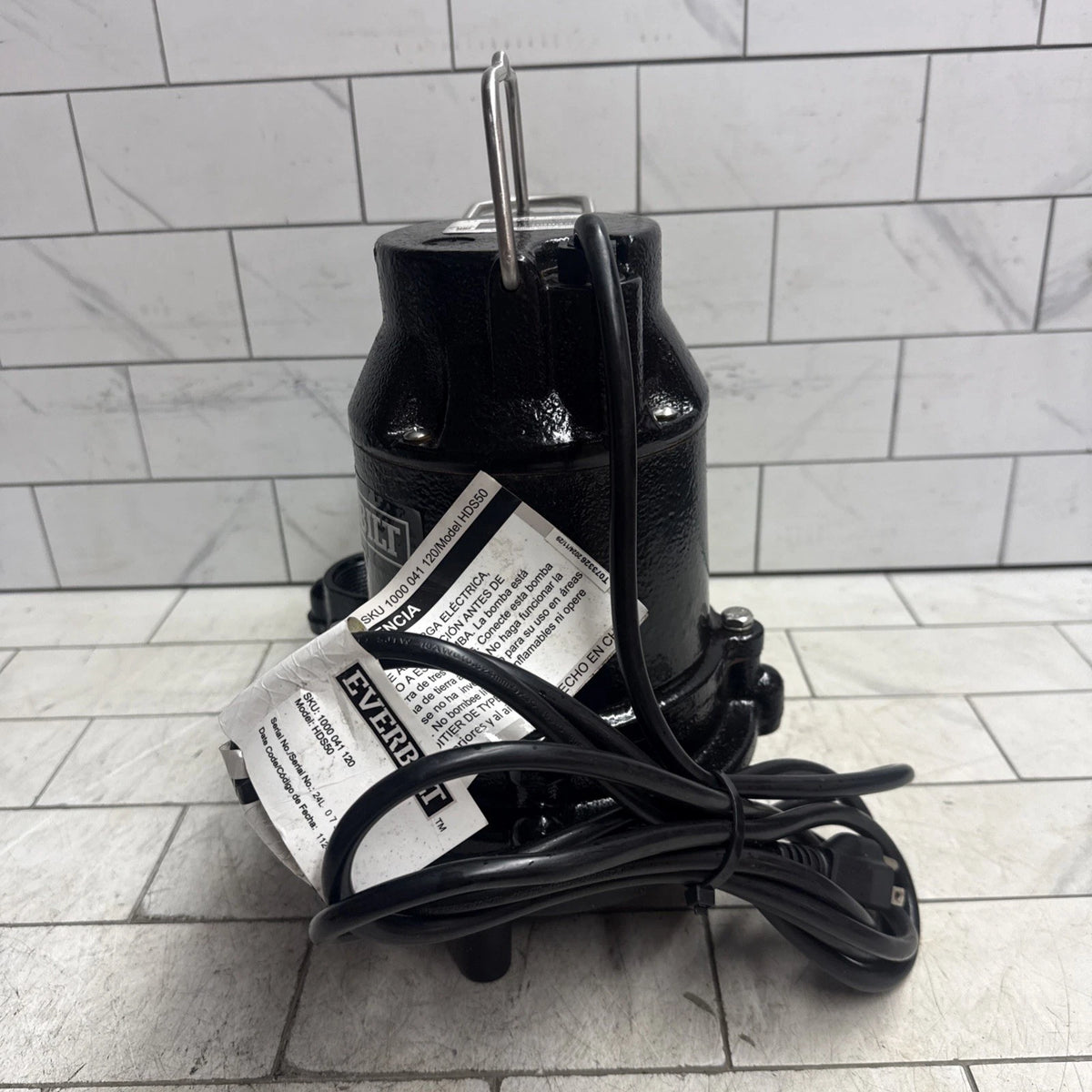 Everbilt HDS50 1/2 HP Cast Iron Pro Grade Submersible Sump Pump OPEN BOX.