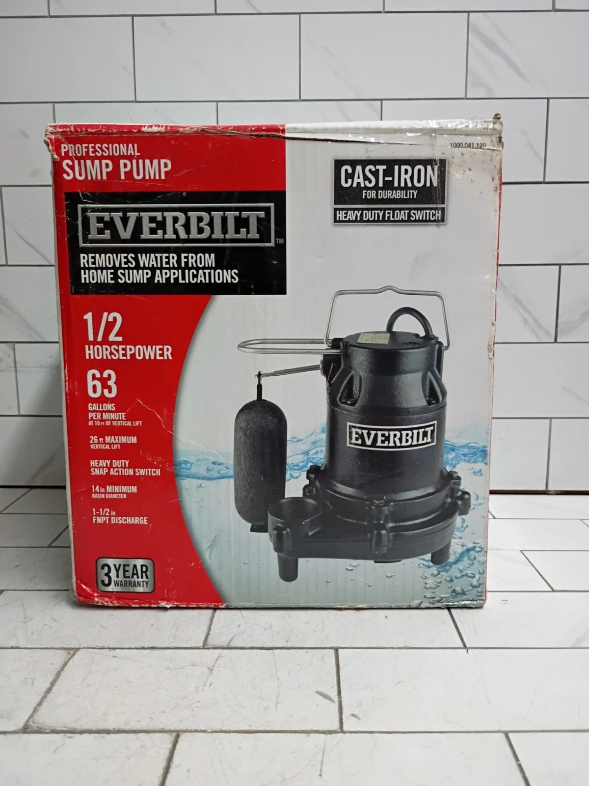 Everbilt HDS50 1/2 HP Cast Iron Submersible Sump Pump Used