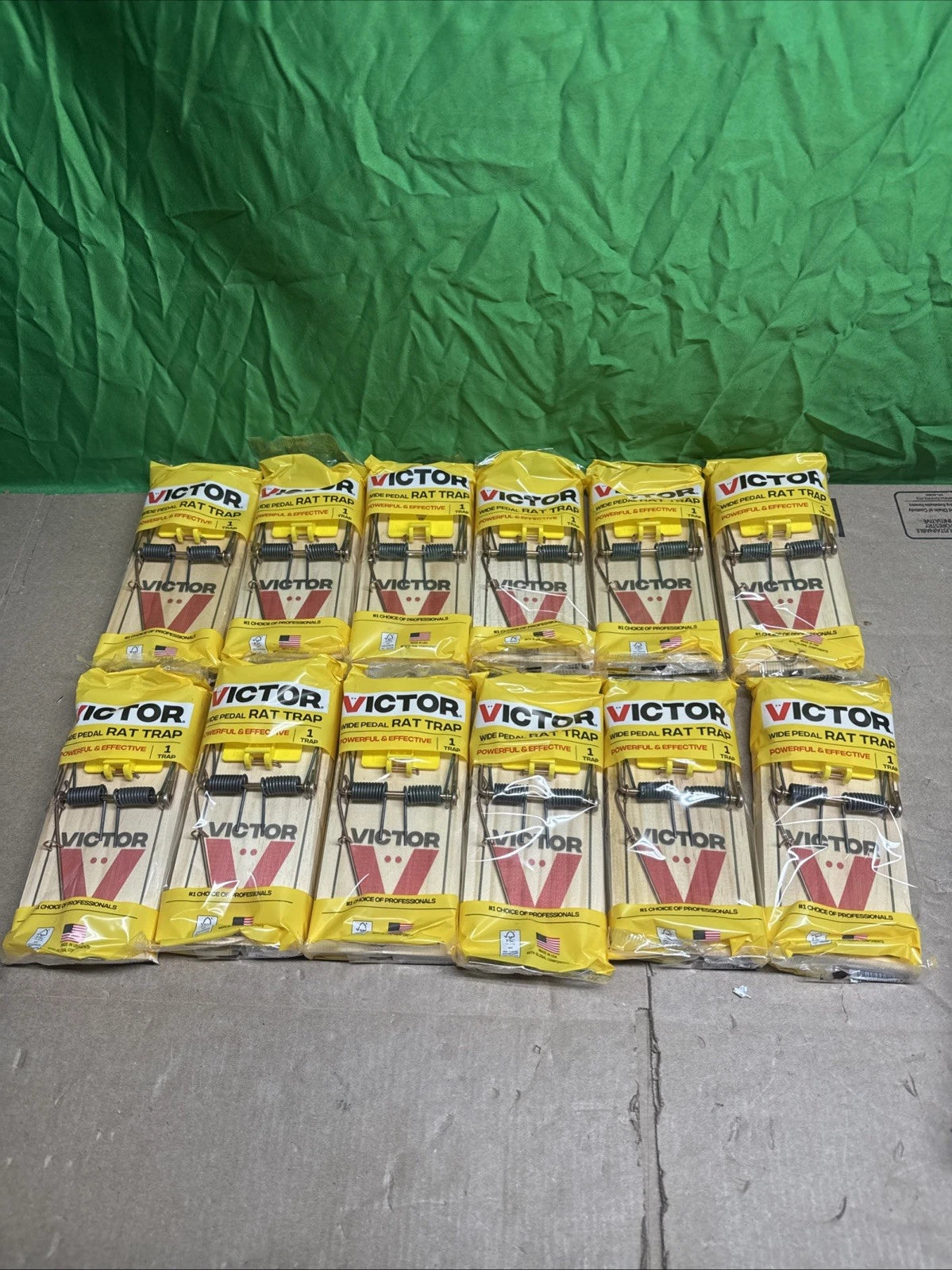 12 Pack Victor Professional Rat Trap Reusable Wood Snap 7"x3.5" New In Package