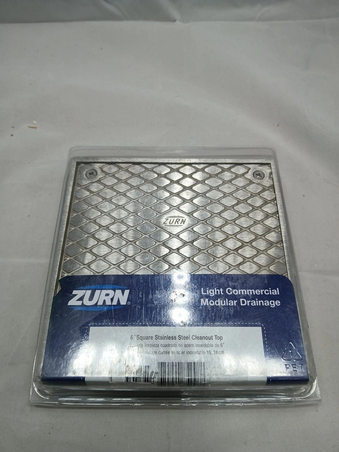 Zurn Elkay LC-CS06SS 6" Square Stainless Steel Floor Drain Access / Cleanout Hea