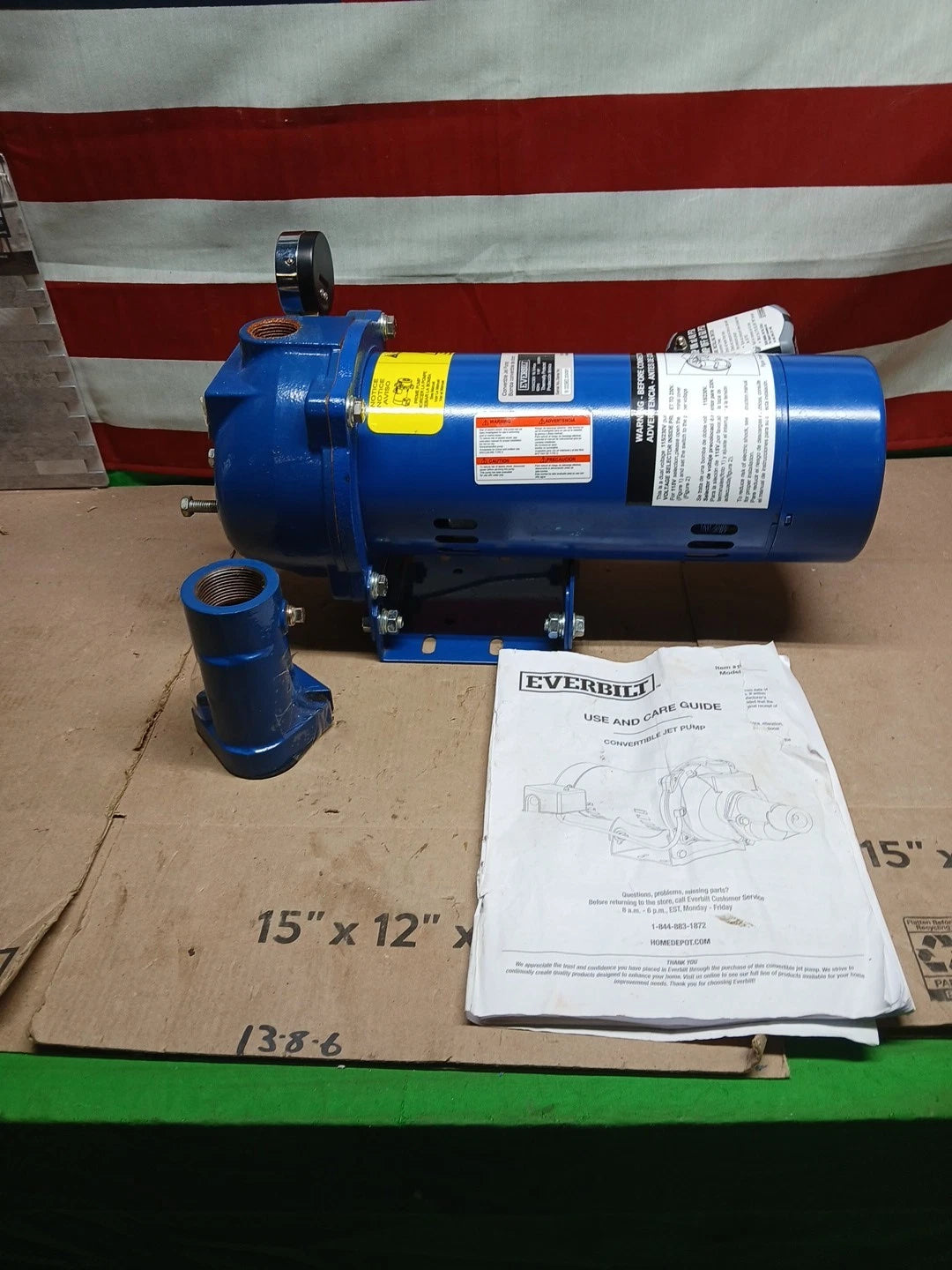 Everbilt 1 HP Professional Convertible Jet Pump. Read Description*PARTS ONLY*