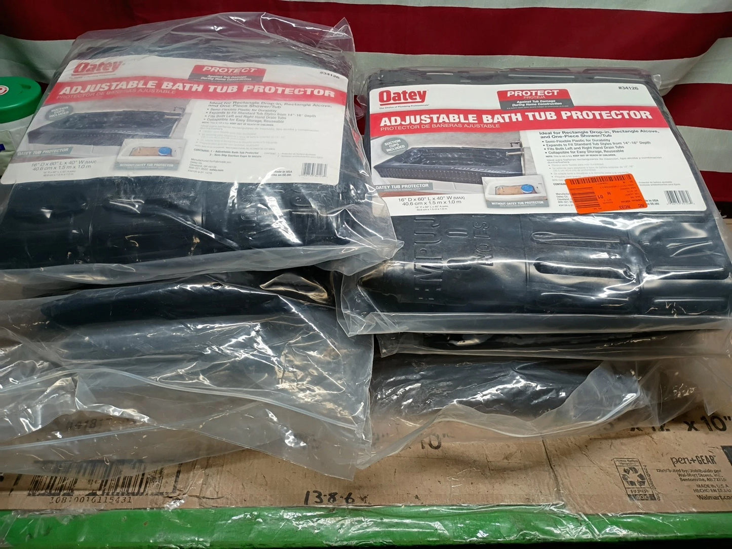 6PK Oatey 34126, Adjustable Bathtub Protector 16"x60"x40" High Endurance Liner,