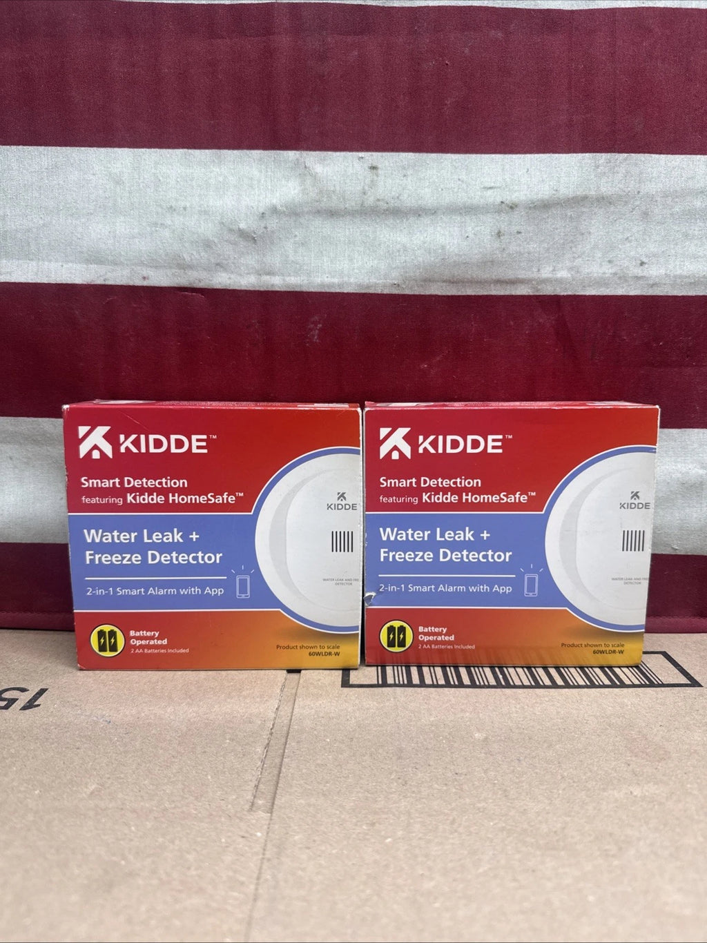 Kidde 2 Pack 60WLDR-W Battery Smart Water Leak Detector &Freeze Alarm, Wi-Fi