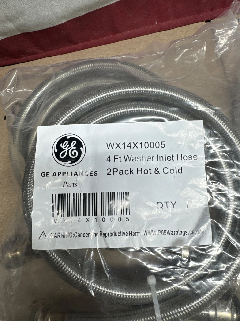 2pair GE 4 foot Washer Inlet Hoses -Hot and Cold Part# WX14X10005 - NIP