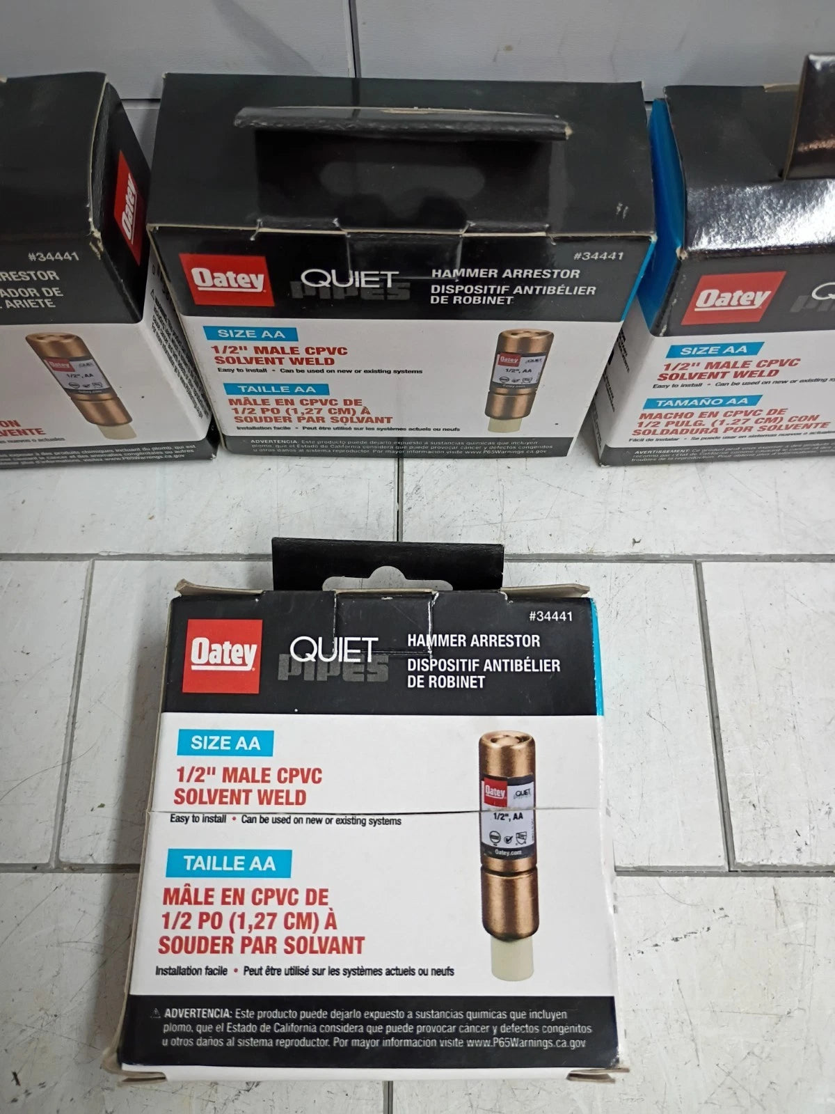 6pk Oatey Quiet Pipes Male Straight AA Hammer Arrestor CPVC 1/2" 34441 OB