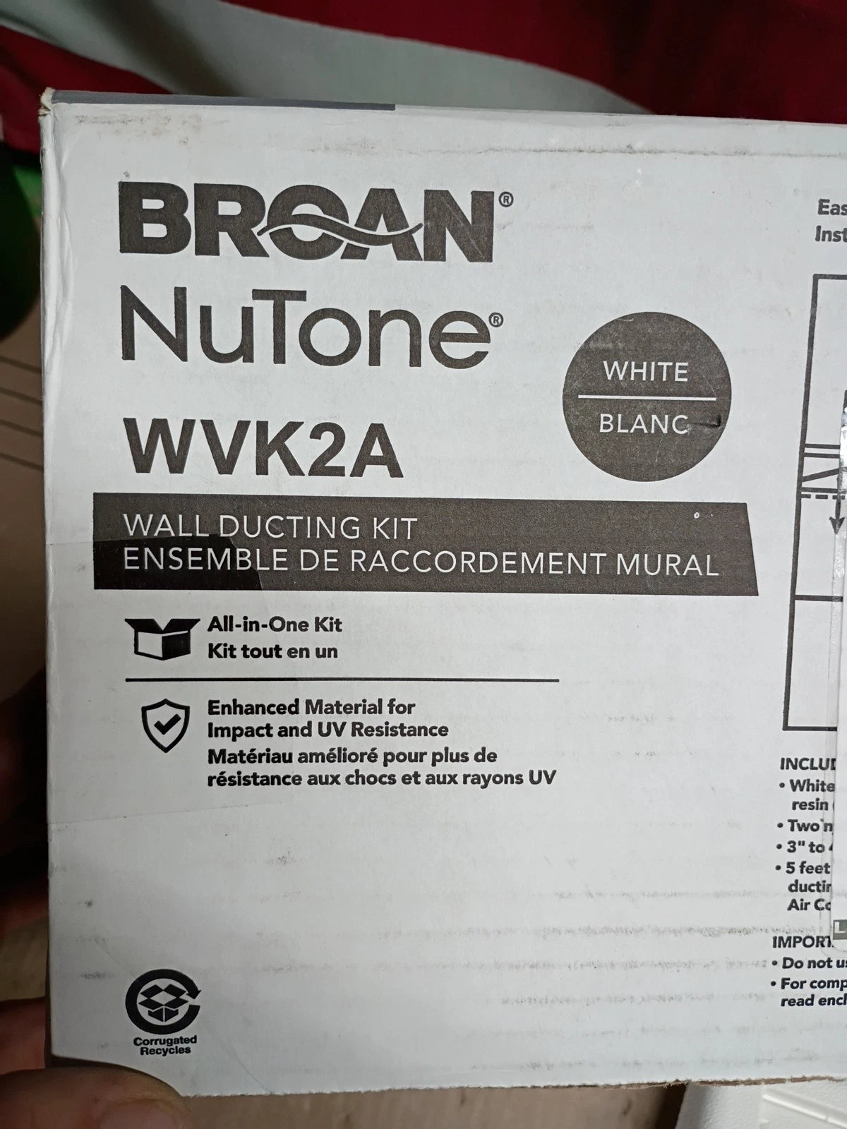 2PK Broan NuTone WVK2A Flexible Ducting Kit for Ventilation Fans Exhaust Fans,OB