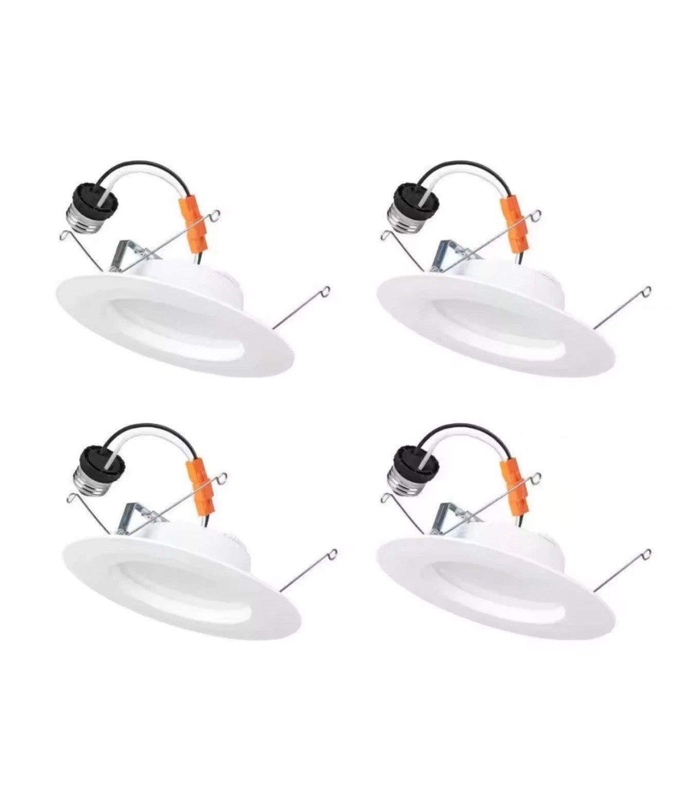 Commercial Electric 5/6" LED Recessed Retrofit Light Trim Selectable CCT 4-Pack