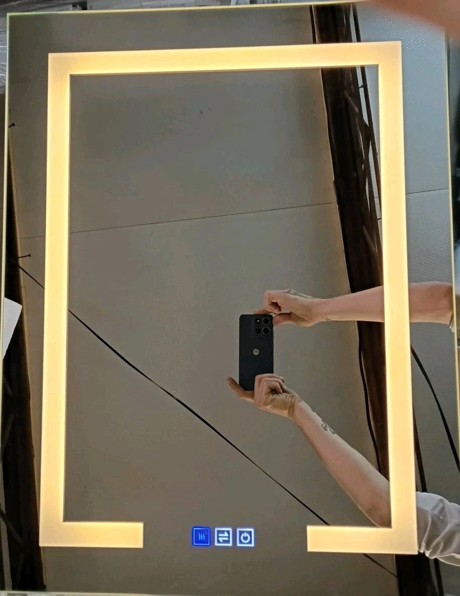 VEVOR Lighted Medicine Cabinet with HD Mirror 24 x 30" Wall Mount, Read