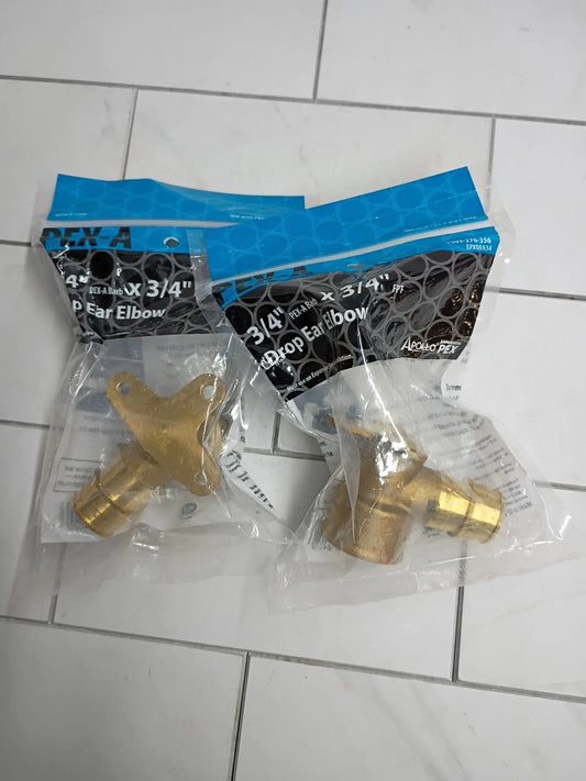 2X Apollo EPXDEE34 90-Degree Drop-Ear Elbow Brass 3/4" x 3/4" New Sealed