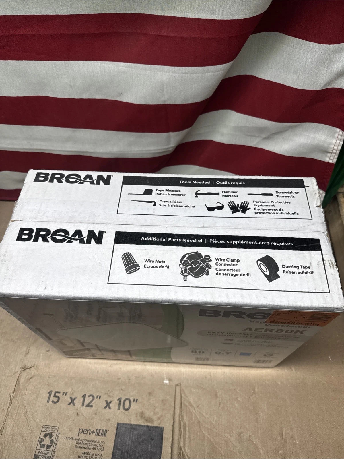 BROAN 80CFM Bathroom Ventilation Exhaust Fan Clean Cover Roomside AER80K NEW