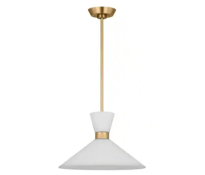 Belcarra Medium 15 in. W x 10.125 in. H 1-Light Satin Brass Statement Pendant OB