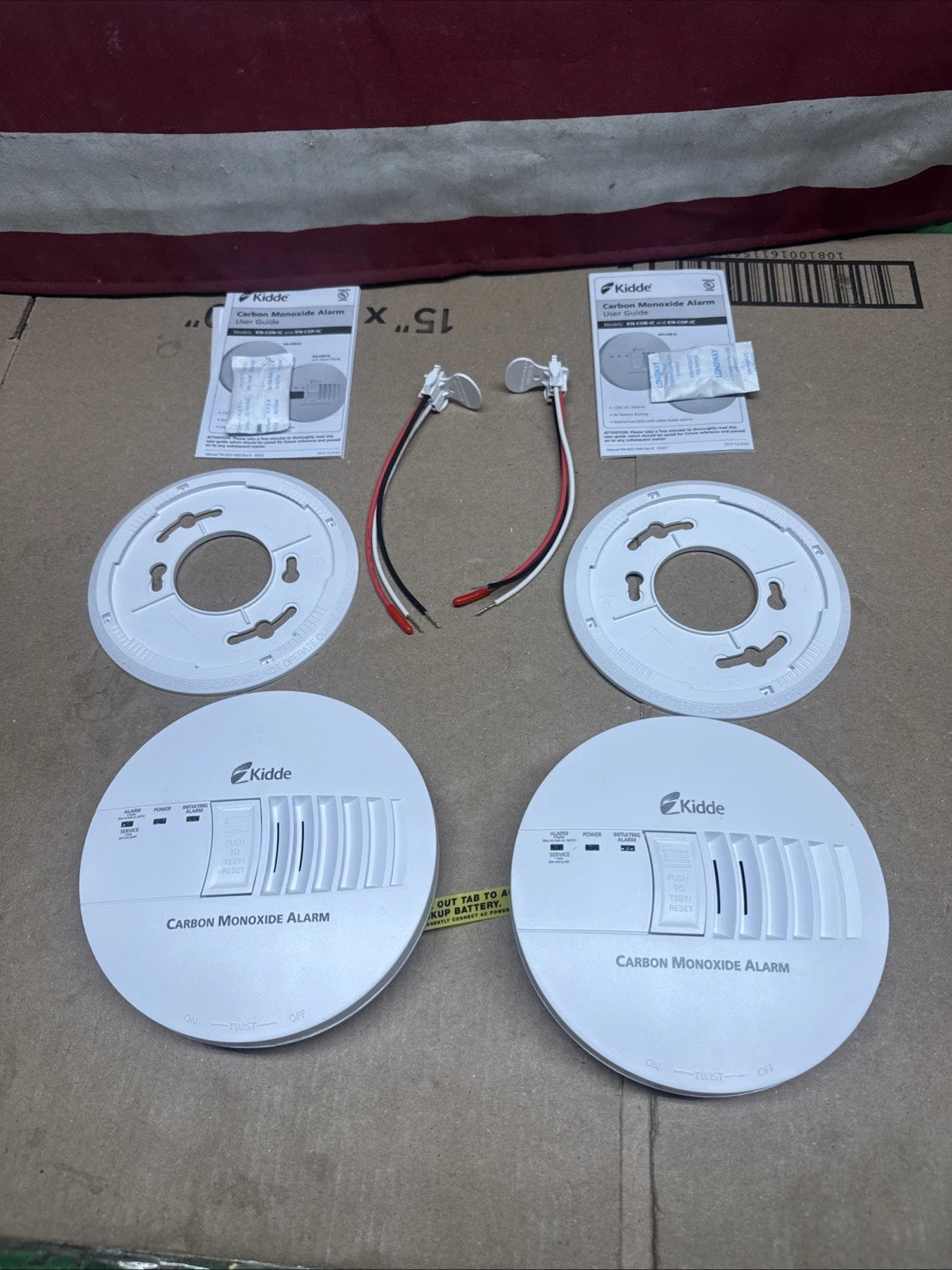 2PK KiddeFireX Hardwired Carbon Monoxide Detector w/ LED Light, Interconnectable