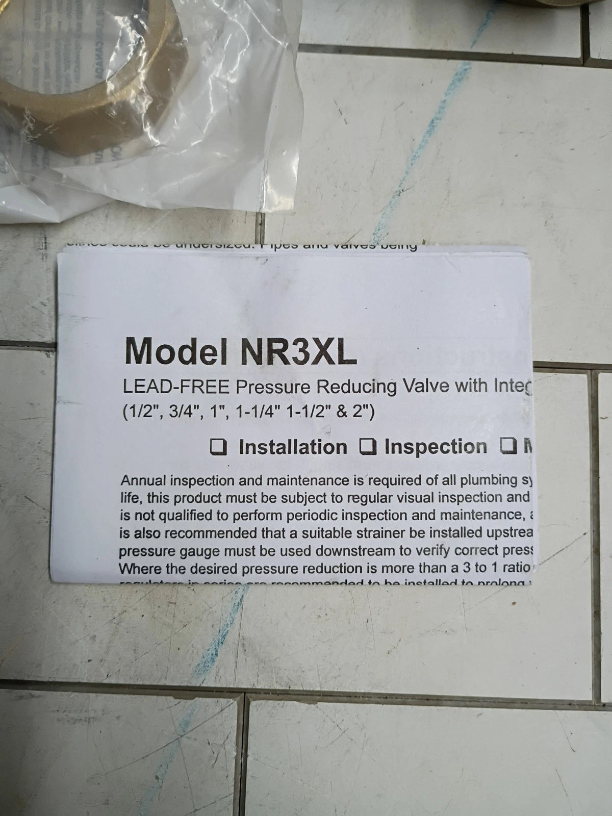 Zurn Wilkins NR3XL 1" Pressure Reducing Valve PRV Single Union, Open Box