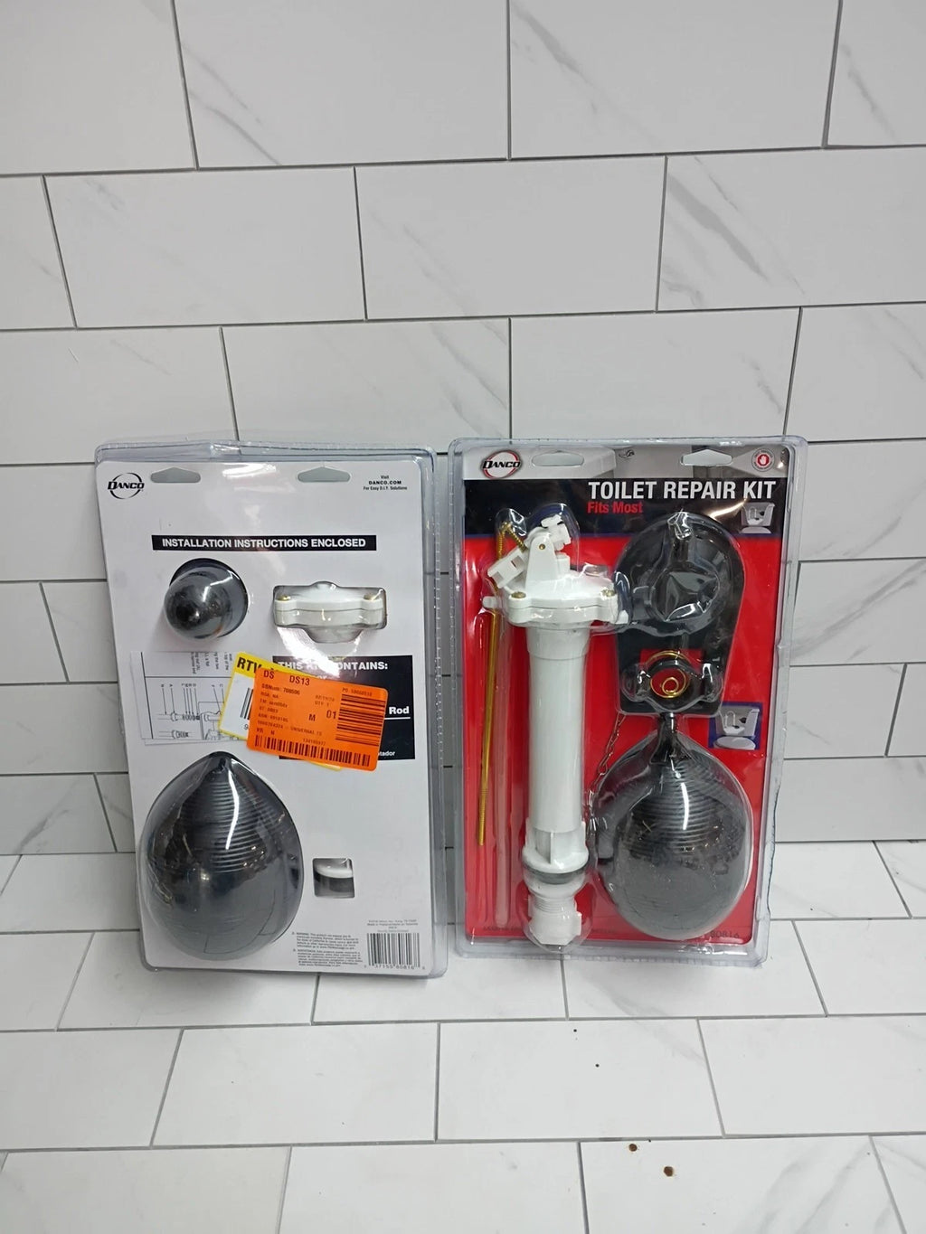 2pk Toilet Repair Kit 80816 Universal Fill Valve Flapper, Float Rod, New Sealed