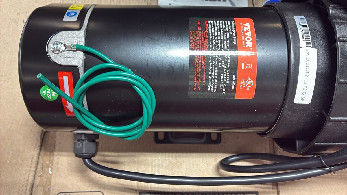 VEVOR HAP1500 SWIMMING POOL PUMP 2.0HP 115V 1500W SINGLE SPEED 5400 GPH