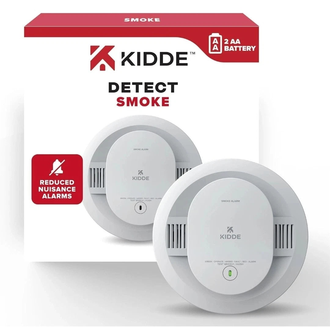 KIDDE 20SDR Photoelectric. Smoke Alarm AA Battery Powered LED Warning