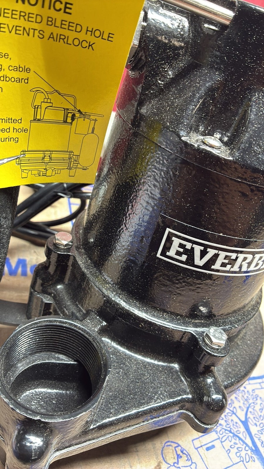 Everbilt HDS50 1/2 HP Cast Iron Pro Grade Submersible Sump Pump OPEN BOX.