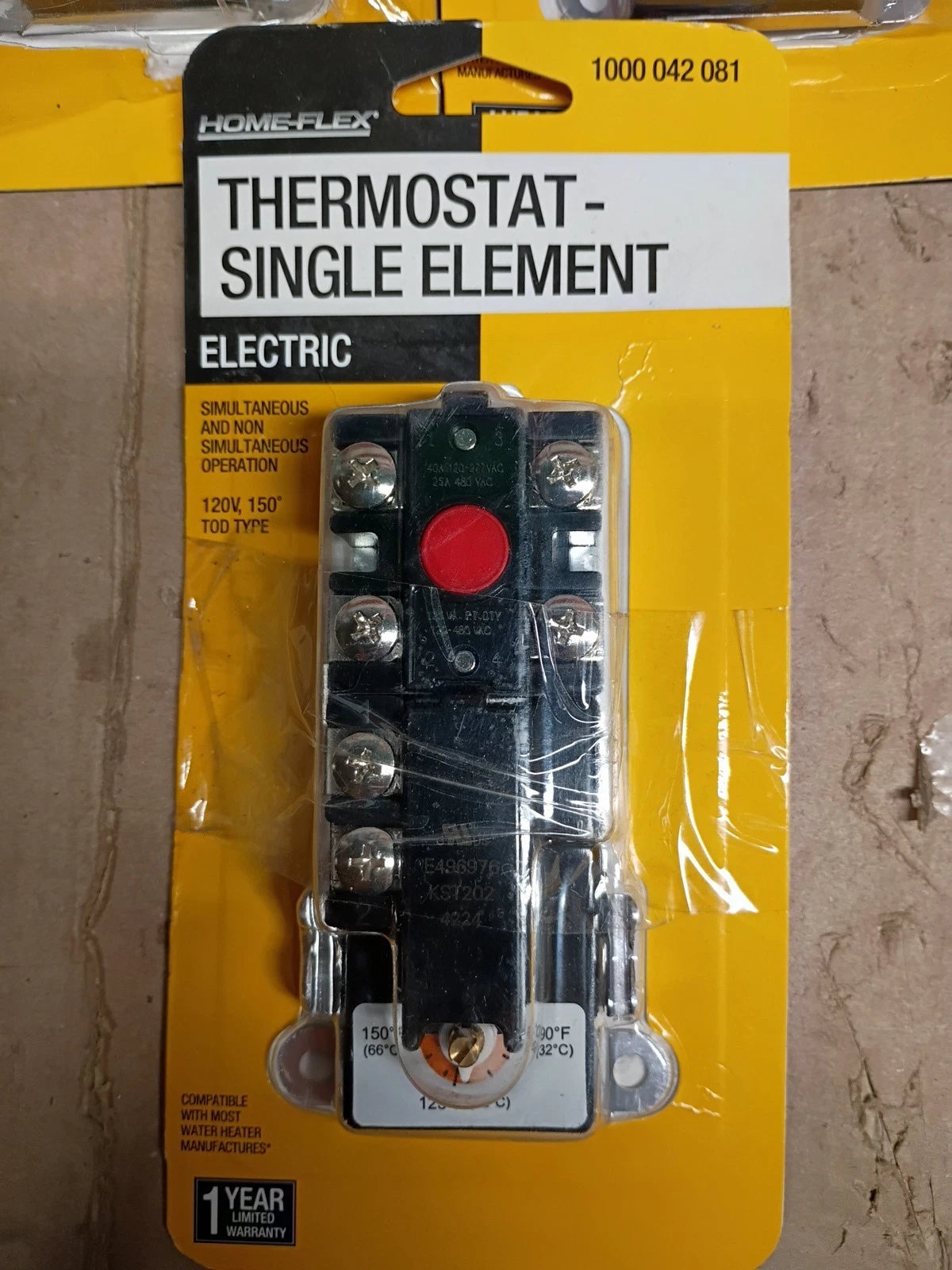 6Pk Everbilt EBTSTAT-ONE T-O-D H/HLC Single-Element Thermostat, Water Heater, OB