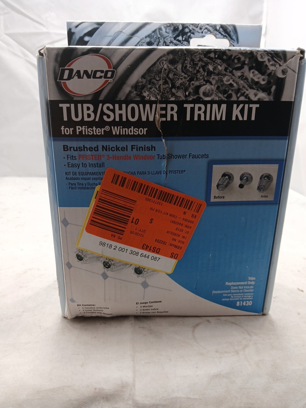 (1PK)Danco 81430 Trim Kit for Price Pfister Brushed Nickel New Open Box