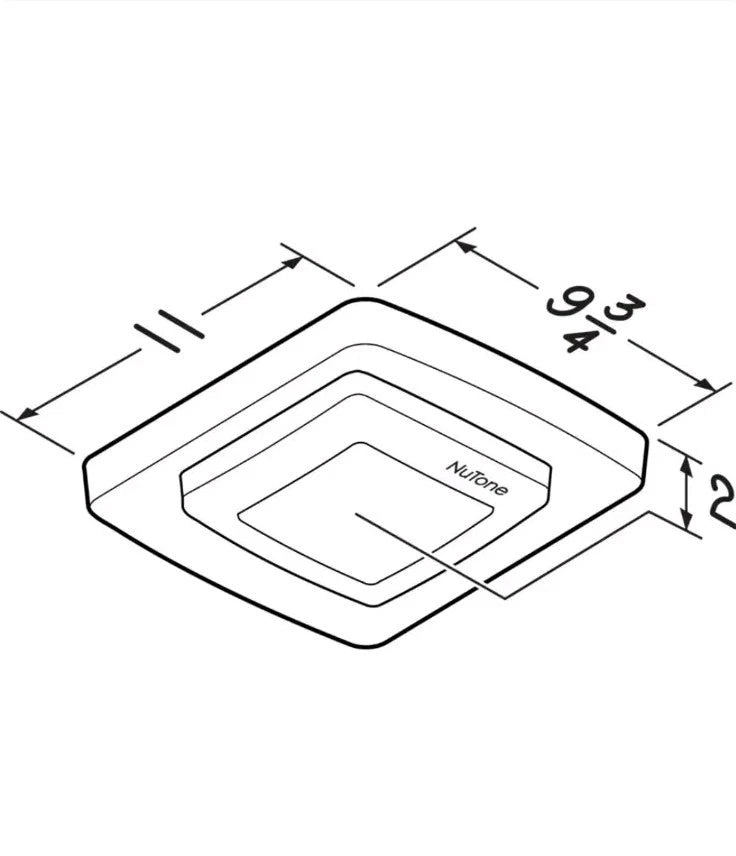 Broan NuTone Bathroom Fan Replacement Cover with Light FG500N in White