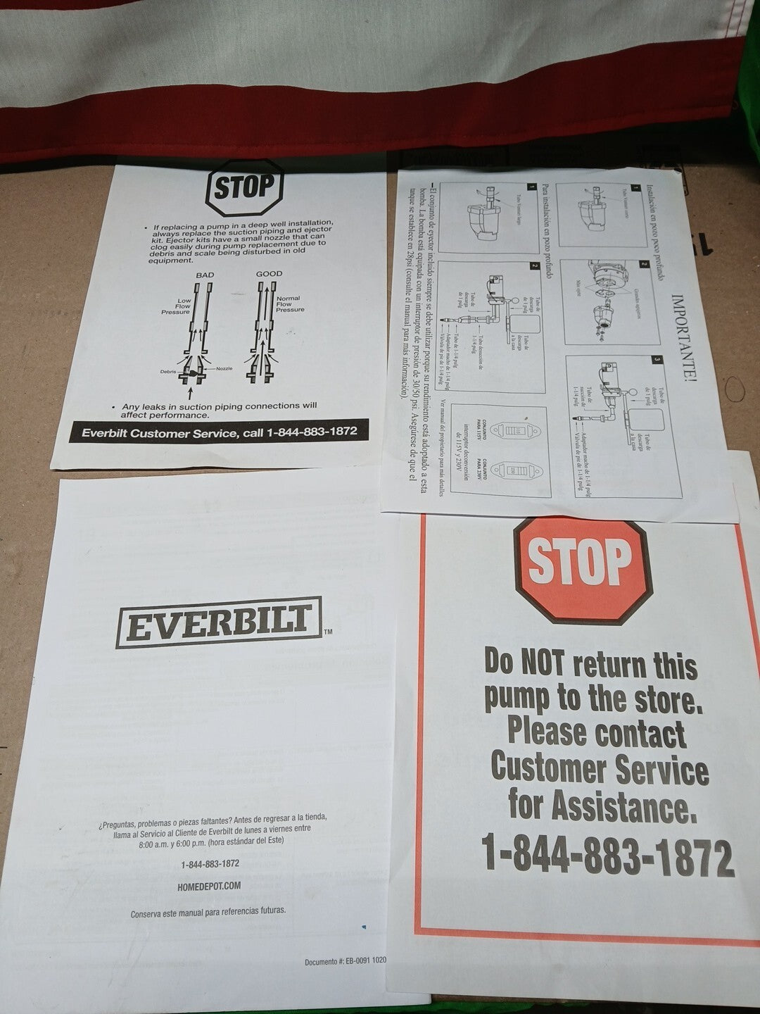 Everbilt 1 HP Professional Convertible Jet Pump Used