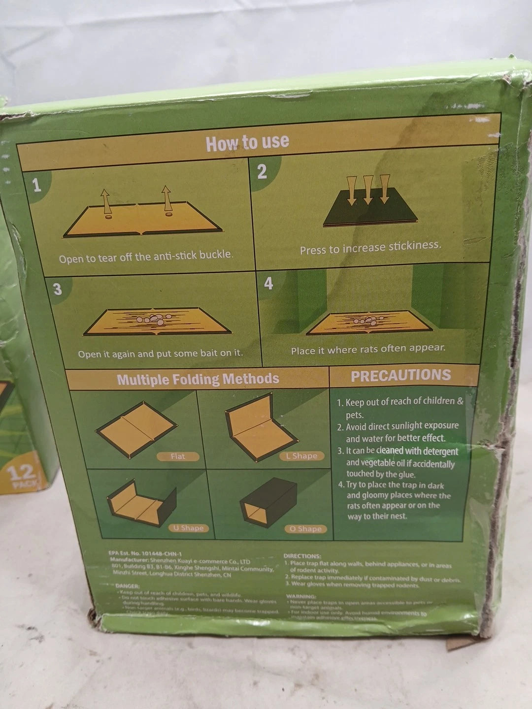 12Pk Kensizer Mouse Rat Glue Trap, Super Sticky Adhesive Glue Board Traps OB