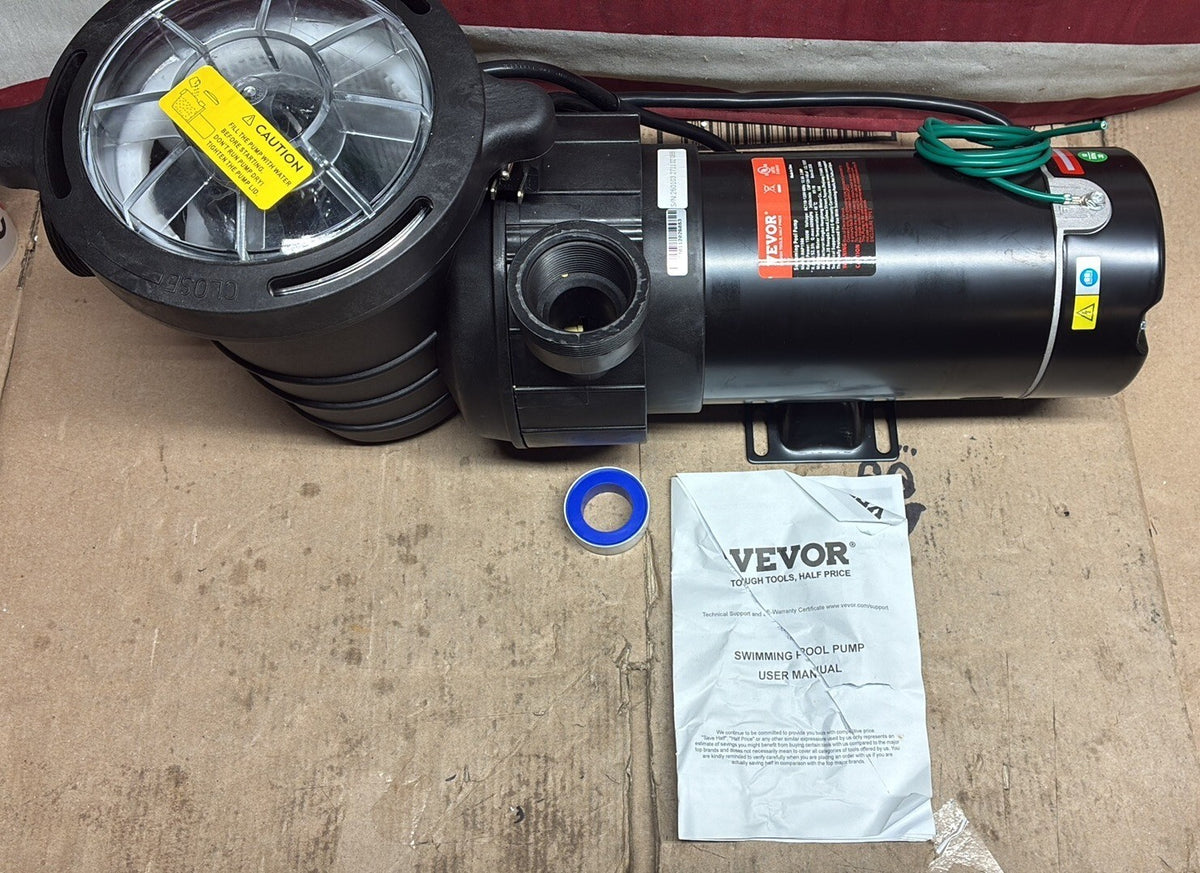 VEVOR HAP1500 SWIMMING POOL PUMP 2.0HP 115V 1500W SINGLE SPEED 5400 GPH
