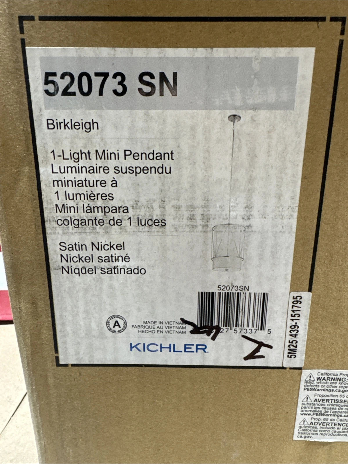 KICHLER 52073SN - 1 light Pendant - 18.25 inches tall