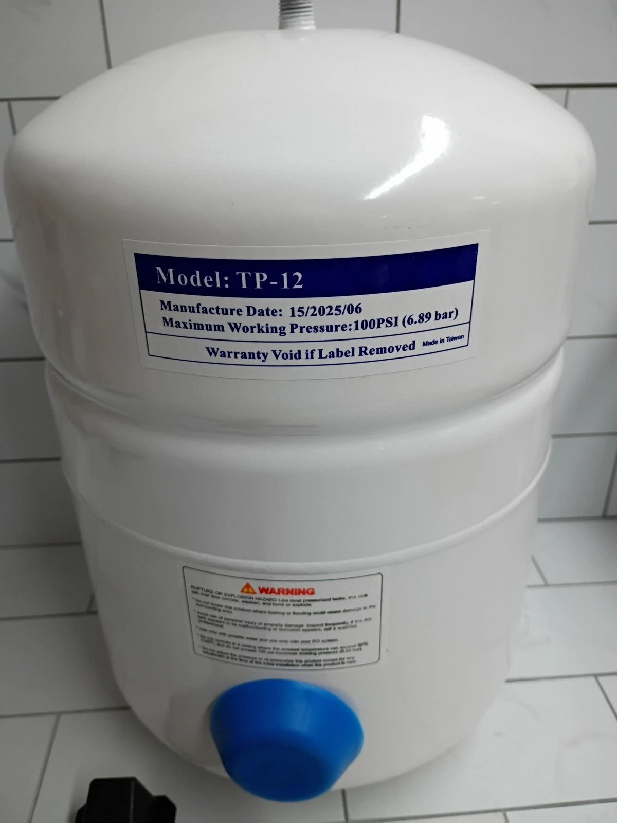 GE Reverse Osmosis Water Storage Tank M-TP12 Part 7205326 White W/Stand New OB