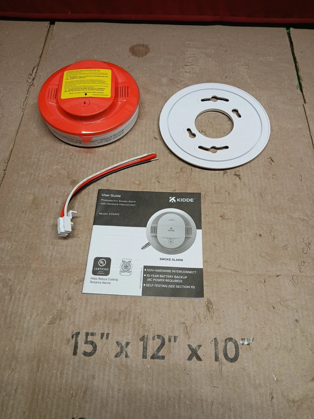 Kidde 20SD10 Smoke Alarm 10-Year Battery Photoelectric Detector White