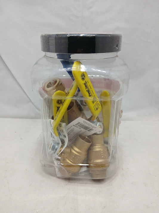 Lot Of 6 Assortment Of Brass Ball Valves, Proline