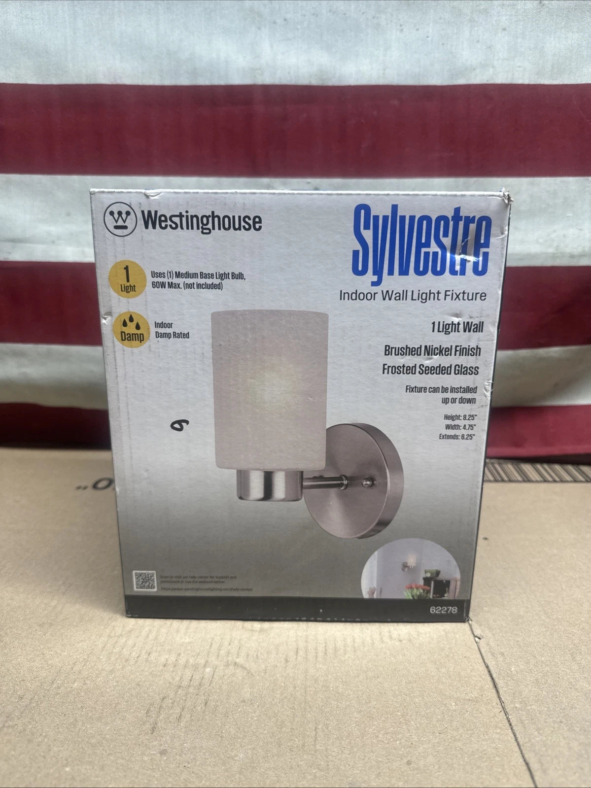 Westinghouse Sylvestre 1-Light Wall Sconce Brushed Nickel