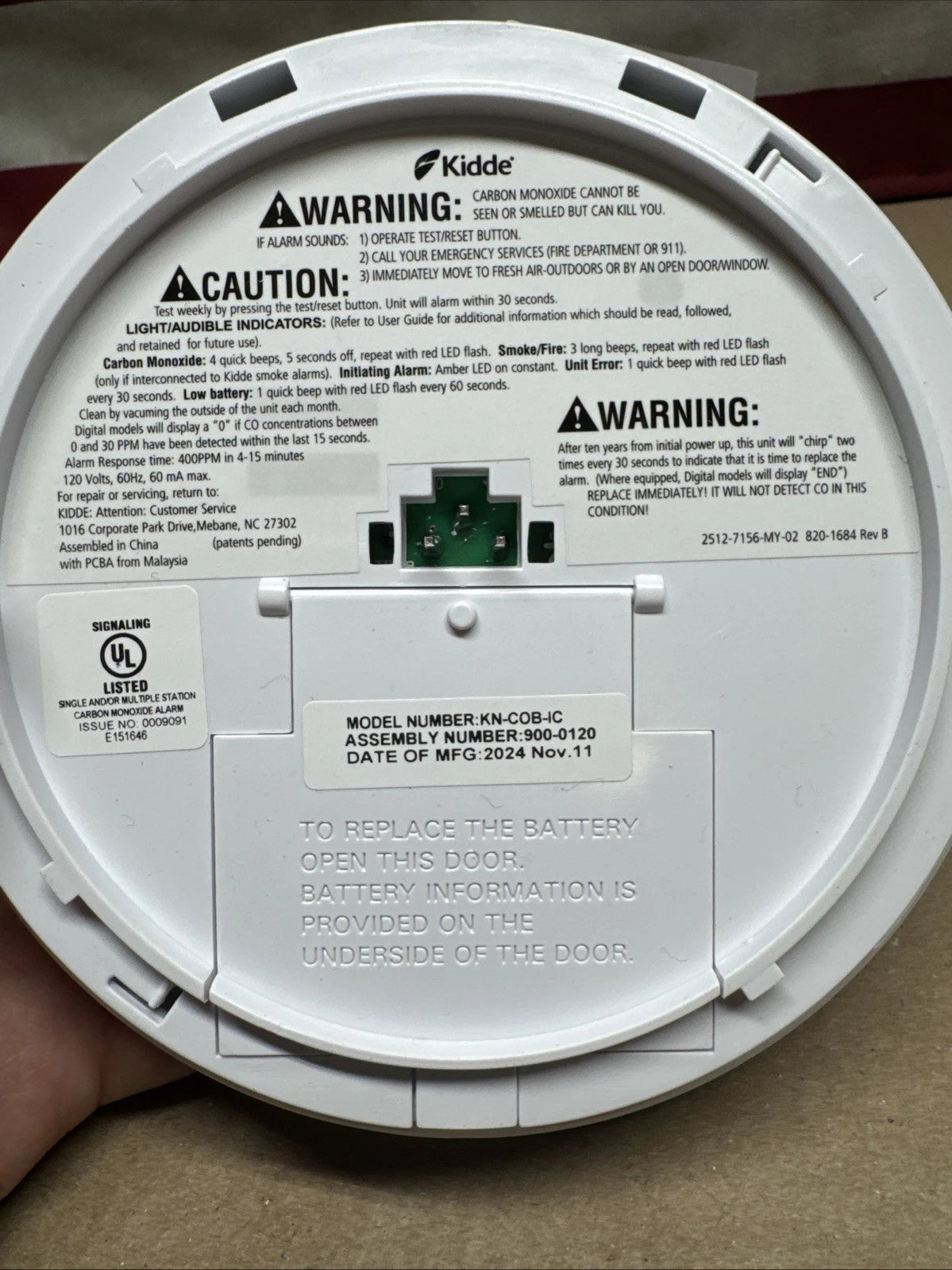 2PK KiddeFireX Hardwired Carbon Monoxide Detector w/LED Light,Interconnectable